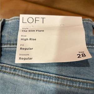 LOFT Light Blue High Rise Slim Flare Jeans